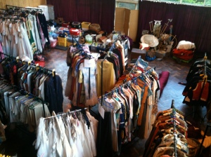 Some of the costumes after the move to the antiques market